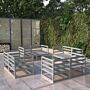 Vidaxl 8 Piece Garden Lounge Set Grey Solid Pinewood