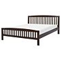 Bed Frame Dark Solid Wood Eu King Size 5ft3 Slatted With Headboard Footboard