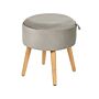 Stool Grey Velvet Upholstered Storage Tray Top Glamour Style Beliani