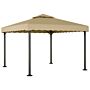 Vidaxl Gazebo Taupe 3x3 M Aluminium And Steel