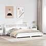 Vidaxl Bed Frame With Headboard White 180x200 Cm King Size Solid Wood Pine