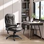 Homcom Executive Office Chair With Massage And Heat, High Back Pu Leather Massage Office Chair With Tilt And Reclining Function, Brown