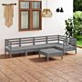 Vidaxl 6 Piece Garden Lounge Set Solid Pinewood Grey