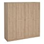 Brande Wardrobe With 4 Frame Doors In Jackson Hickory