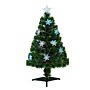 Homcom 3ft Fibre Optic Christmas Tree 90cm W/ Showflakes, Green