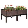 Outsunny 50cm X 50cm X 46.5cm Set Of 2 Garden Raised Bed, Elevated Planter Box, Flower Vegetables Planting Container With Self-watering Design