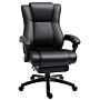 Vinsetto Executive Home Office Chair Swivel High Back Recliner Pu Leather Ergonomic Chair, With Footrest, Wheels, Adjustable Height, Black