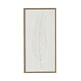 Large Quill White Feather Art Mounted In Beaded Frame