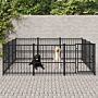 Vidaxl Outdoor Dog Kennel Steel 8.47 M²