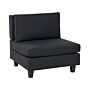 1-seat Section Black Fabric Upholstered Armchair With Cushion Module Piece Modular Sofa Element