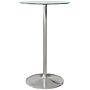 Homcom High Top Bar Table, Round Kitchen Table With Tempered Glass Top And Steel Base, Bistro Table For 2 People, Clear