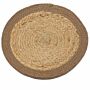 Natural Place Mat - Jute & Cotton 30cm - Natural Boarder