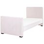 Bed Pink Velvet Upholstered Frame Headrest 3ft Eu Single Size Bedroom Kids Room