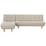 Corner Sofa Beige Fabric Upholstery Light Wood Legs Right Hand Chaise Longue 3 Seater Beliani