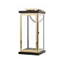 Lantern Black Wood And Gold Metal H 41 Cm Pillar Candle Holder With Rope Handle