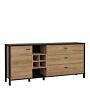 High Rock (large) Sideboard In Matt Black/riviera Oak