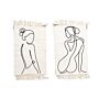 Set Of 2 Silhouette Women Design White Rugs