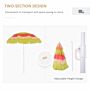 Outsunny Hawaii Beach Umbrella Foldable Parasol-rainbow