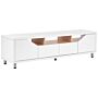 Tv Stand White Mdf High Gloss Cabinet Open Shelves 2 Cabinets 2 Drawers