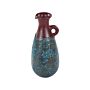 Decorative Vase Blue And Brown Terracotta 40 Cm Handmade Painted Retro Vintage-inspired Design