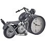 Table Clock Motorcycle Shape Metal Black And Silver