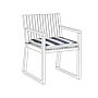 Seat Pad Cushion For Garden Chair Navy Blue And White Water Resistant Fabric With Ties Removable Cover