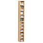 Homcom 204 Cd Media Display Shelf Unit Set Of 2 Blu-ray Dvd Tower Rack W/ Adjustable Shelves Bookcase Storage Organiser, Natural Wood Color