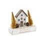 Wooden Single House Gold Decoration 15cm