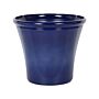 Plant Pot Planter Solid Navy Blue Fibre Clay High Gloss Outdoor Resistances 55 X 49 Cm All-weather