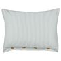 Decorative Cushion Green And White Striped Pattern 40 X 60 Cm Buttons Modern Décor Accessories