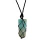 Laced Gemstone Flat Point Pendant - Amazonite