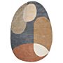 Area Rug Multicolour Viscose And Wool Oval Shape 160 X 230 Cm