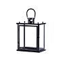 Metal Lantern Black Stainless Steel H 34 Cm Pillar Candle Holder