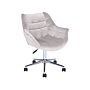 Office Swivel Chair Grey Velvet Height Adjustable