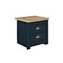 Highgate 2 Drawer Bedside Navy Blue & Oak