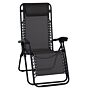 Outsunny Zero Gravity Chair Metal Frame Armchair Outdoor Folding & Reclining Sun Lounger With Head Pillow For Patio Decking Gardens Camping, Black