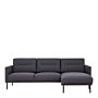 Larvik Chaiselongue Sofa (rh) - Anthracite, Black Legs