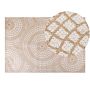 Area Rug Beige And White Jute 160 X 230 Cm Rectangular With Geometric Pattern Flat Weave