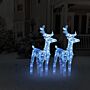 Vidaxl Christmas Reindeers 2 Pcs Blue 80 Leds Acrylic