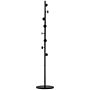 Homcom Coat Rack Free Standing Hall Tree With 8 Round Disc Hooks For Clothes, Hats,purses, Steel Entryway Coat Stand With Marble Base, Black