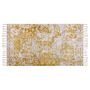 Viscose Area Rug Yellow And Beige 80 X 150 Cm Oriental Distressed