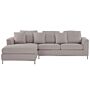 Corner Sofa Beige Fabric Upholstered L-shaped Right Hand Orientation