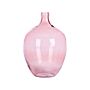 Vase Pink Glass 39 Cm Handmade Decorative Round Bud Shape Tabletop Home Decoration