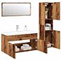 Vidaxl 4 Piece Bathroom Furniture Set Old Wood Engineered Wood