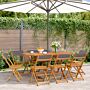 Vidaxl Folding Garden Chairs 8 Pcs Anthracite Fabric And Solid Wood