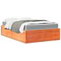 Vidaxl Bed With Mattress Wax Brown 140x190 Cm Solid Wood Pine