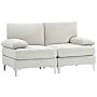 Homcom 2 Seater Sofa, Modern Fabric Loveseat With Spring Cushion And Metal Legs, Small Couch, Cream White