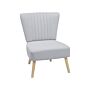 Armchair Light Grey Armless Accent Chair Armless Vertical Tufting Wooden Legs