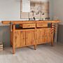 Vidaxl Workbench With Drawers And Vices 192x62x83 Cm Solid Wood Acacia