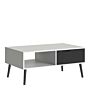 Oslo Coffee Table 1 Drawer 1 Shelf In White And Black Matt